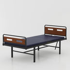 Hospital ward bed with comfortable mattress platform and patient support