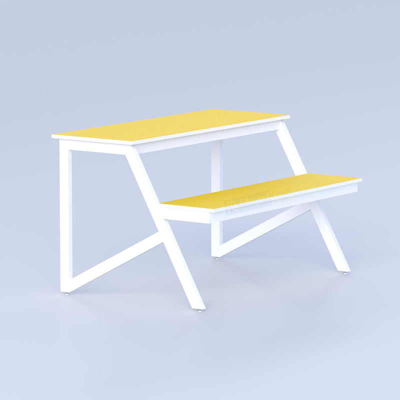 Space saving school bench with strong metal structure and premium laminating board finish for classrooms