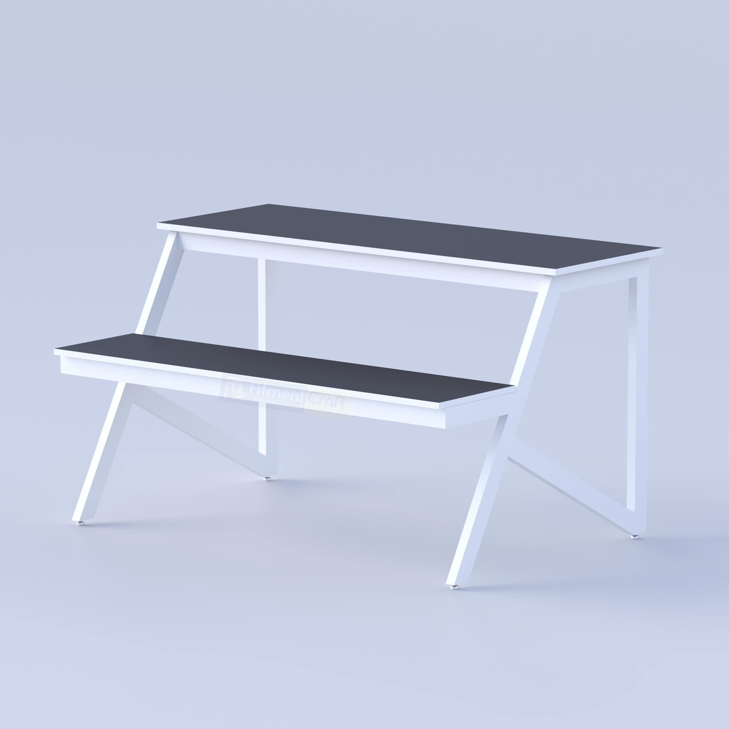 Contemporary student bench for educational institutions featuring powder coated steel frame and modern seating