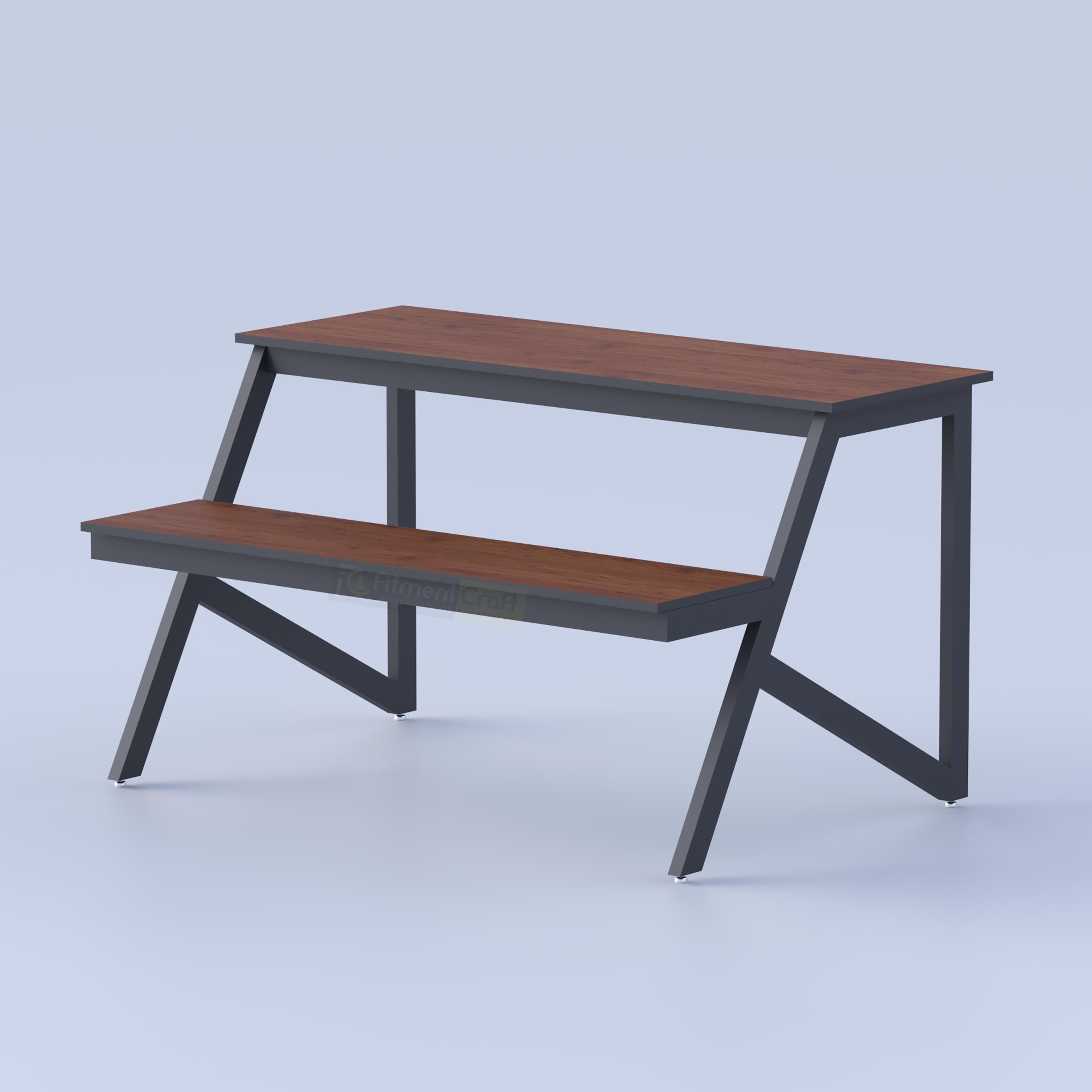 Durable classroom bench design with metal legs and laminating board suitable for schools and coaching centers