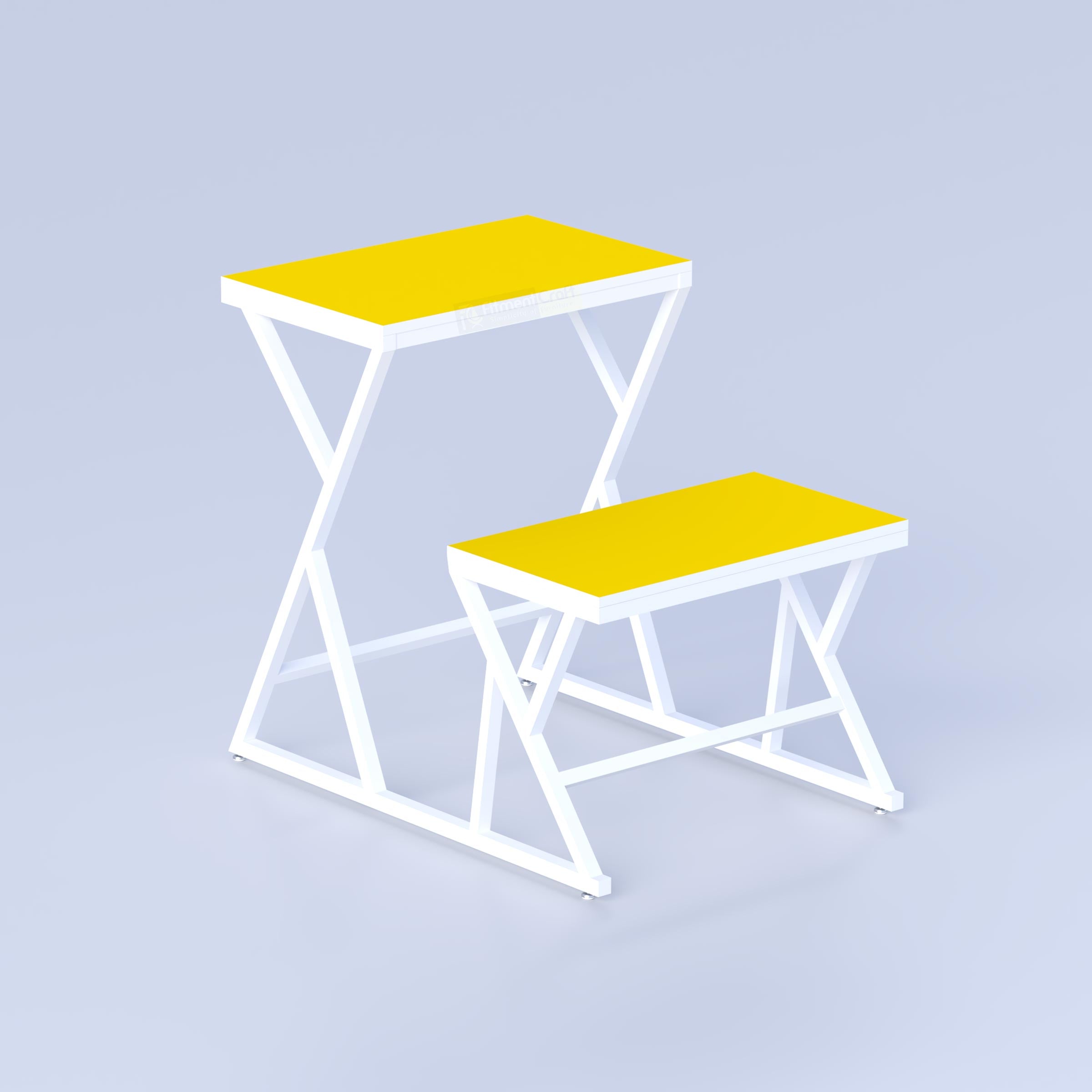 Stylish classroom bench for schools and coaching centers with strong metal frame and compact design