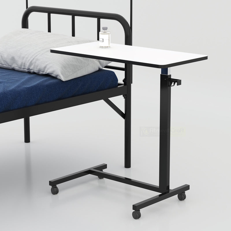 Elvan Adjustable Bedside Table with wheels for patient meals, laptop work, reading, and bed support in Bangladesh now BD