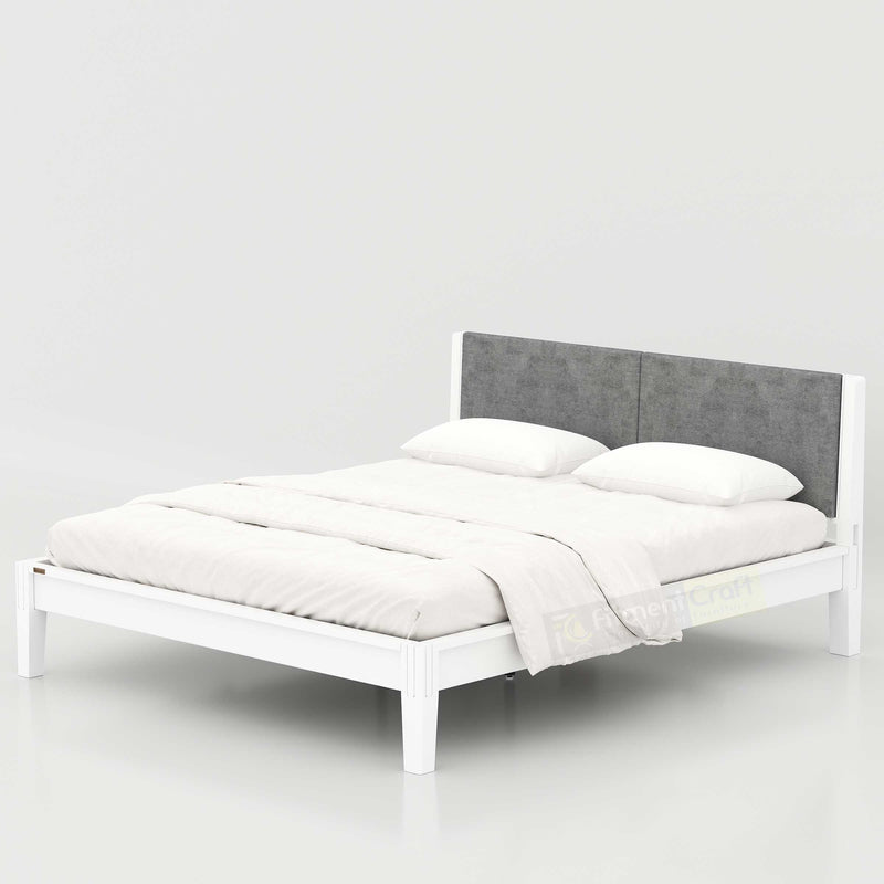Enora Bed - Headboard+Cusion Version with soft fabric headboard and durable wooden structure for modern master bedrooms.