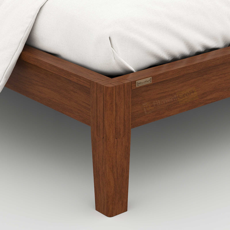 Enora Bed - Headboard+Cusion Version with upholstered headboard, lacquer finish, and minimalist king size bed design.