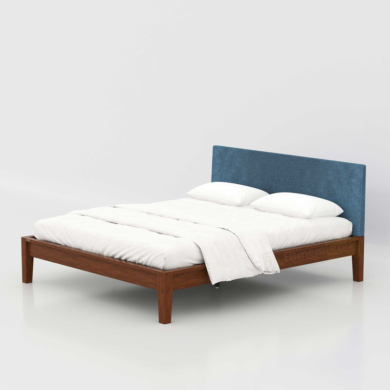 Enora King Size Bed with spacious sleeping area, elegant wood finish and soft upholstered backrest for modern bedroom furniture.