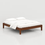 Enora Bed Classic Version king bed crafted with Gorjon ply and elegant mahogany wood legs