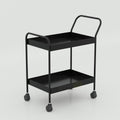 Hospital medicine trolley with wheels, durable 2-tier medical utility trolley for clinics and healthcare facilities