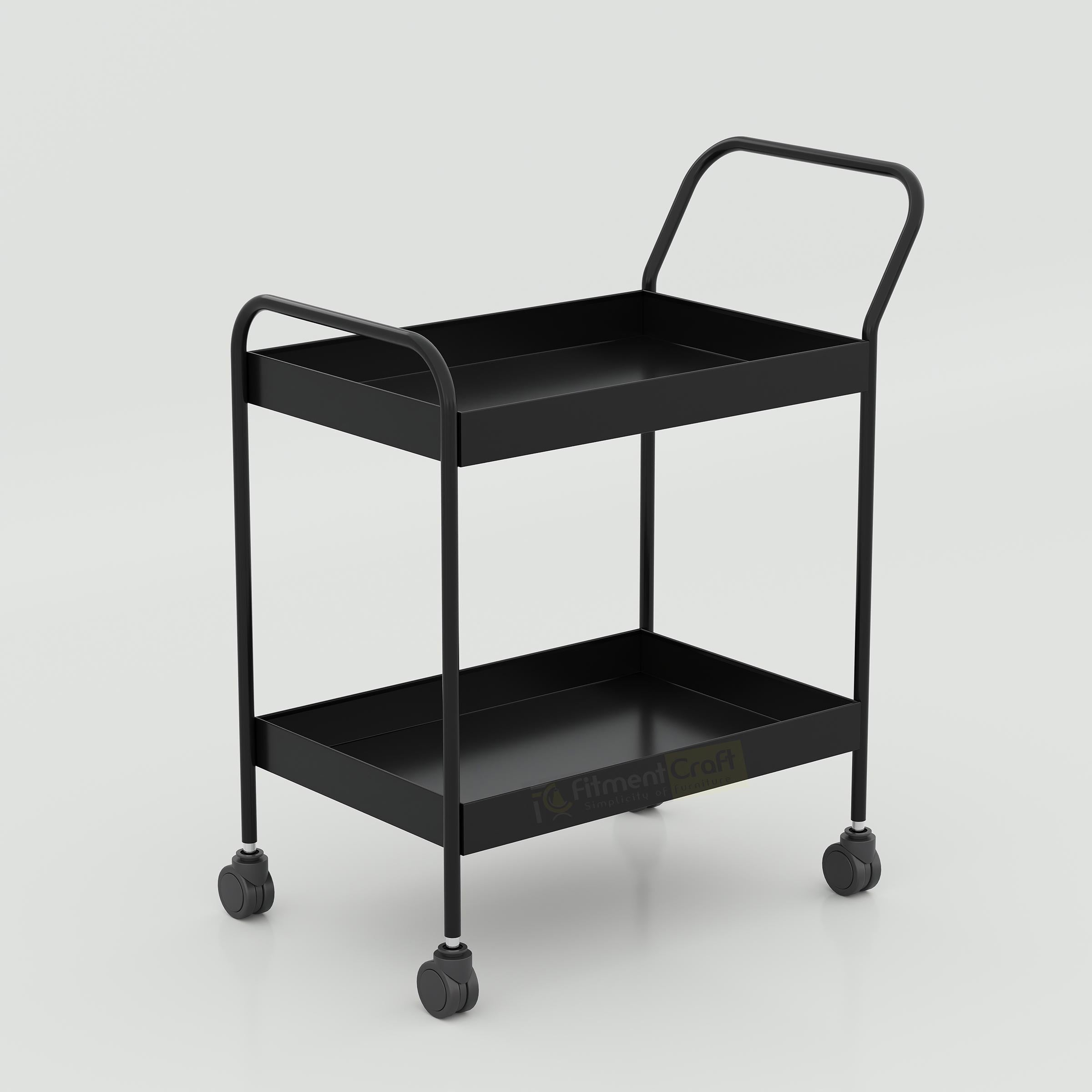 Hospital medicine trolley with wheels, durable 2-tier medical utility trolley for clinics and healthcare facilities