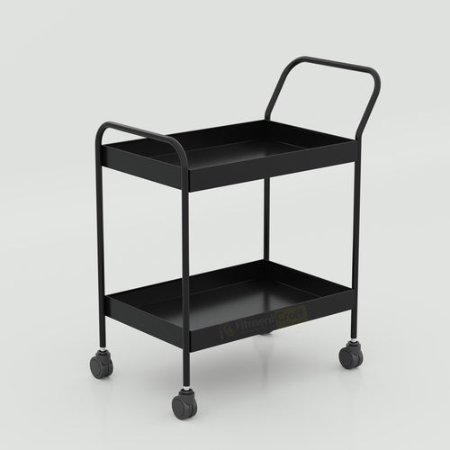 Hospital medicine trolley with wheels, durable 2-tier medical utility trolley for clinics and healthcare facilities