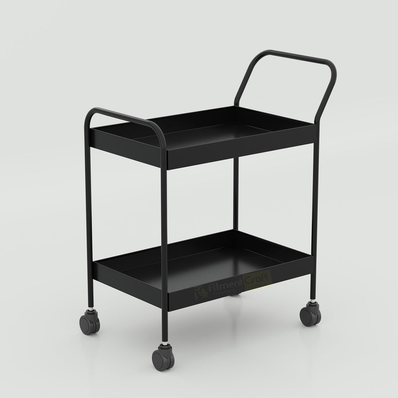 Hospital medicine trolley with wheels, durable 2-tier medical utility trolley for clinics and healthcare facilities