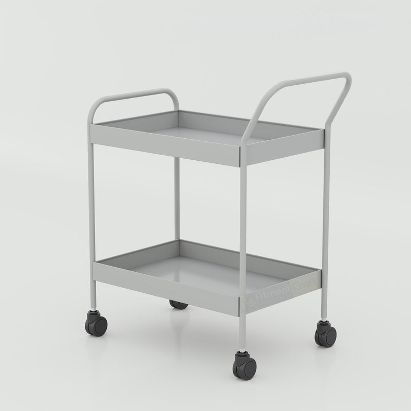 Modern Ervan Medicine Trolley for hospitals, mobile 2-tier medicine cart with wheels for clinic operations