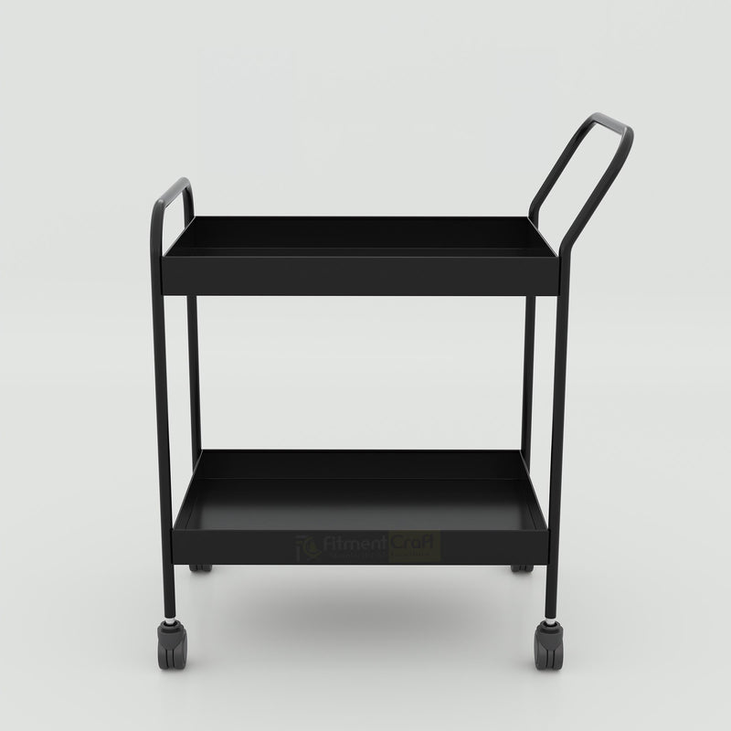 Ervan Medicine Trolley with wheels, 2-tier metal medical storage trolley for hospitals, clinics, and healthcare use