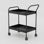 Hospital medicine trolley with wheels, durable 2-tier medical utility trolley for clinics and healthcare facilities