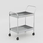 Hospital medicine trolley with wheels, durable 2-tier medical utility trolley for clinics and healthcare facilities