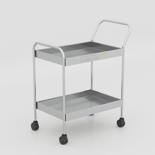 Hospital medicine trolley with wheels, durable 2-tier medical utility trolley for clinics and healthcare facilities