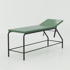 Hospital patient examination bed with foam padding and adjustable backrest for medical clinics and diagnostic centers