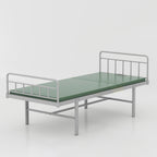 Professional hospital bed with safety rails and adjustable reclining backrest