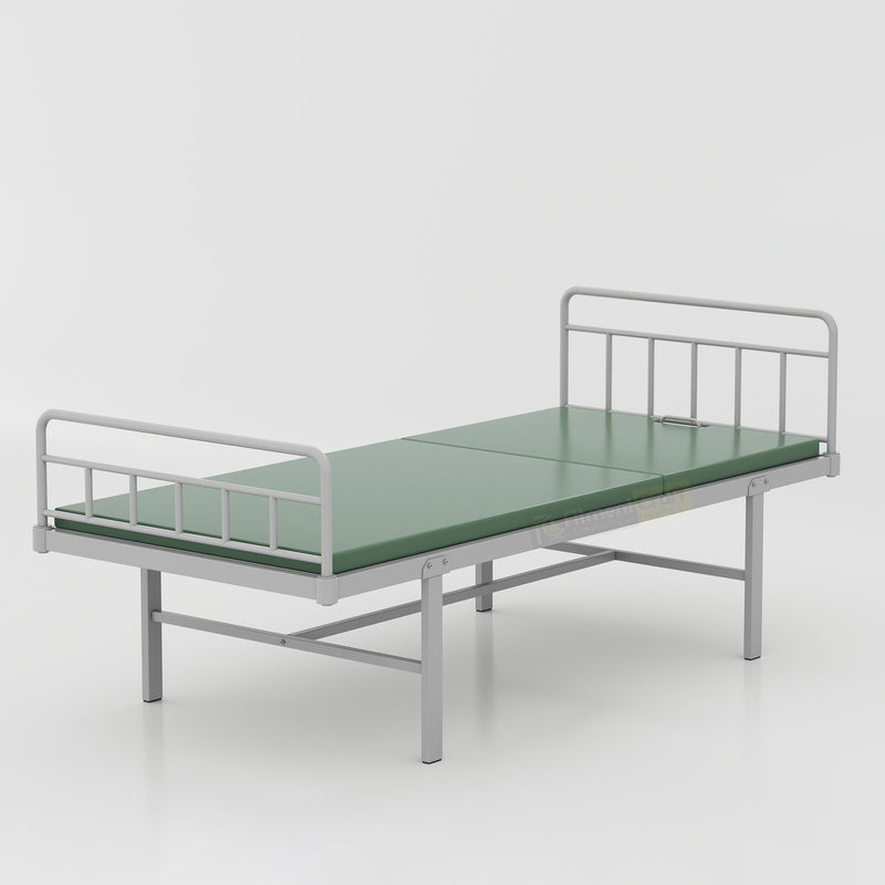 Professional hospital bed with safety rails and adjustable reclining backrest