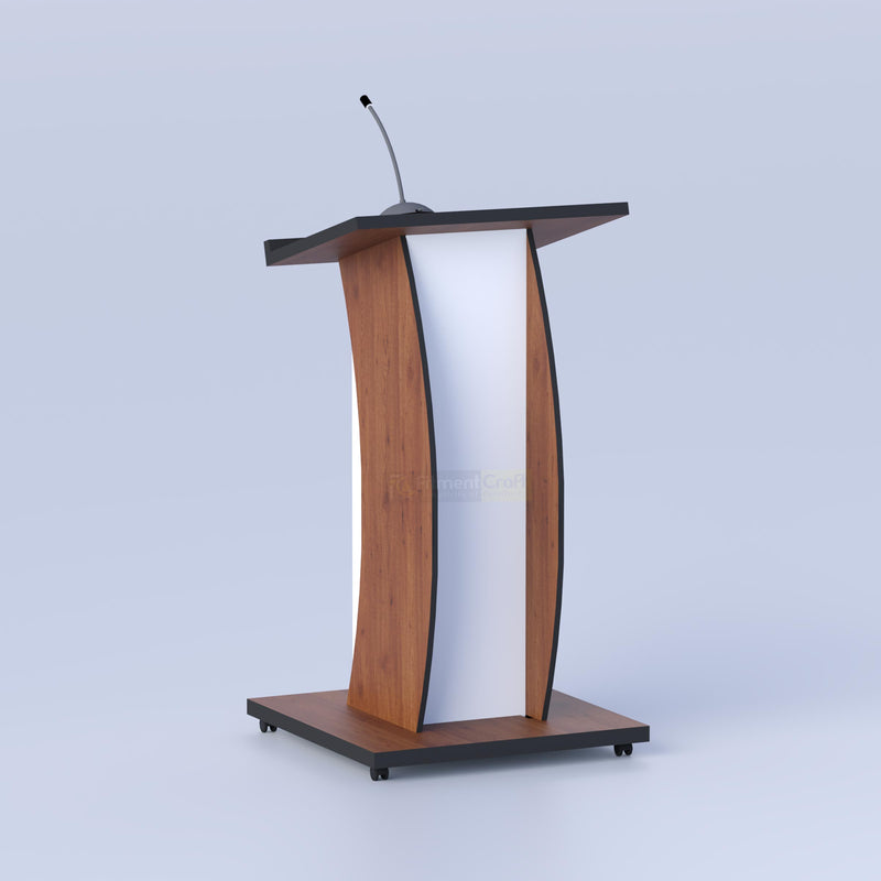 Contemporary podium stand for public speaking training sessions seminars and conferences