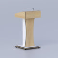 Modern wooden podium stand with spacious reading surface for speeches lectures and corporate events
