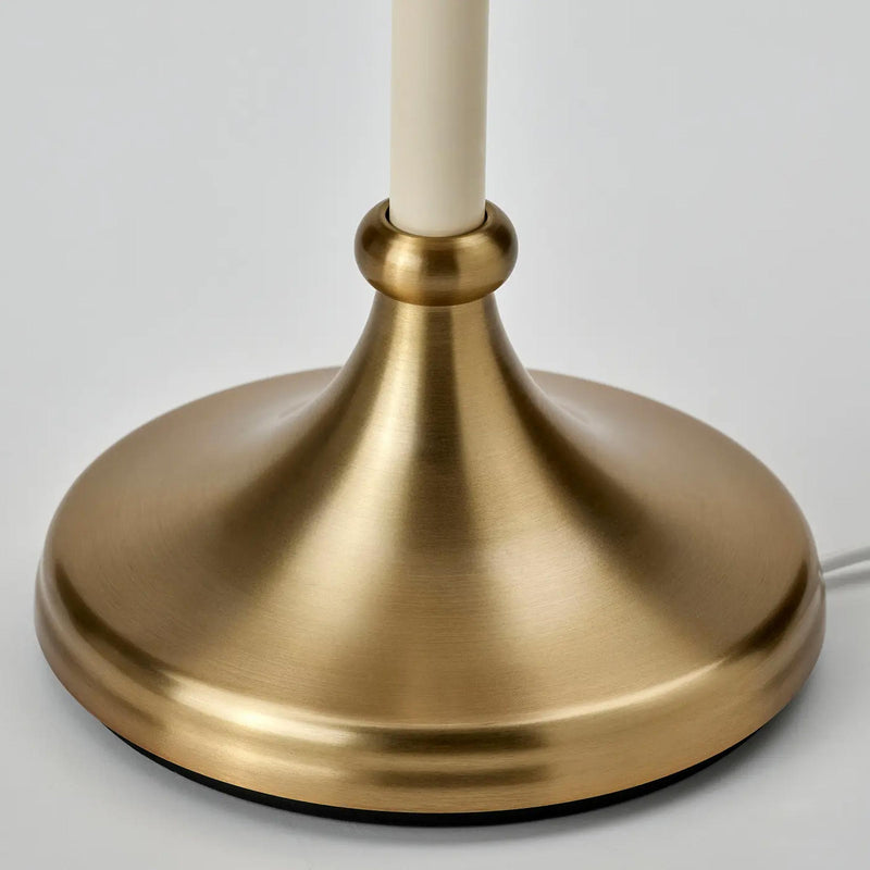 Elegant Flyghojd Table Lamp in BD with fabric shade, gold-tone base and cosy light for bedroom and living room use today