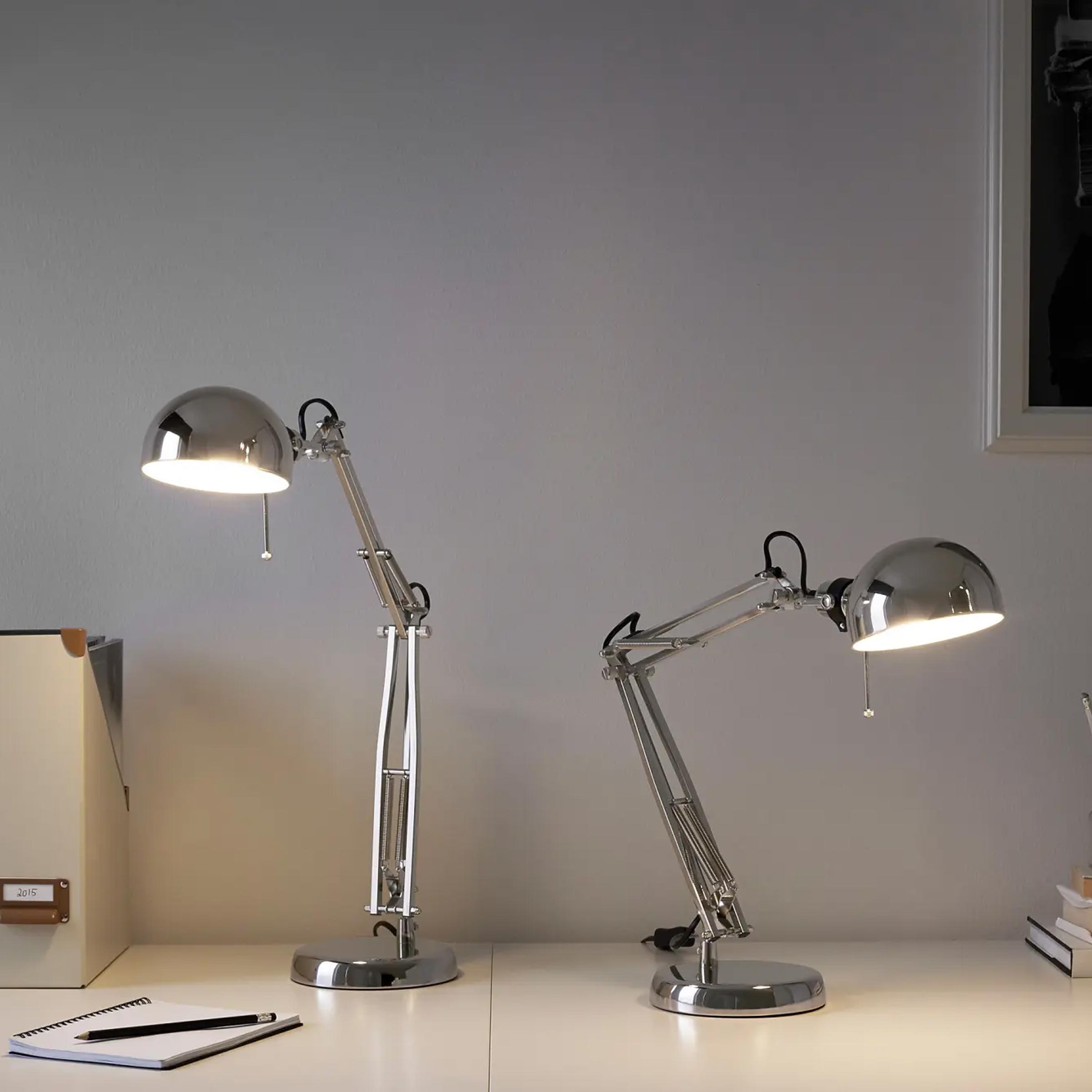Forsa Work Lamp for home office workstation, study corner and bedside with adjustable arm and classic steel design today