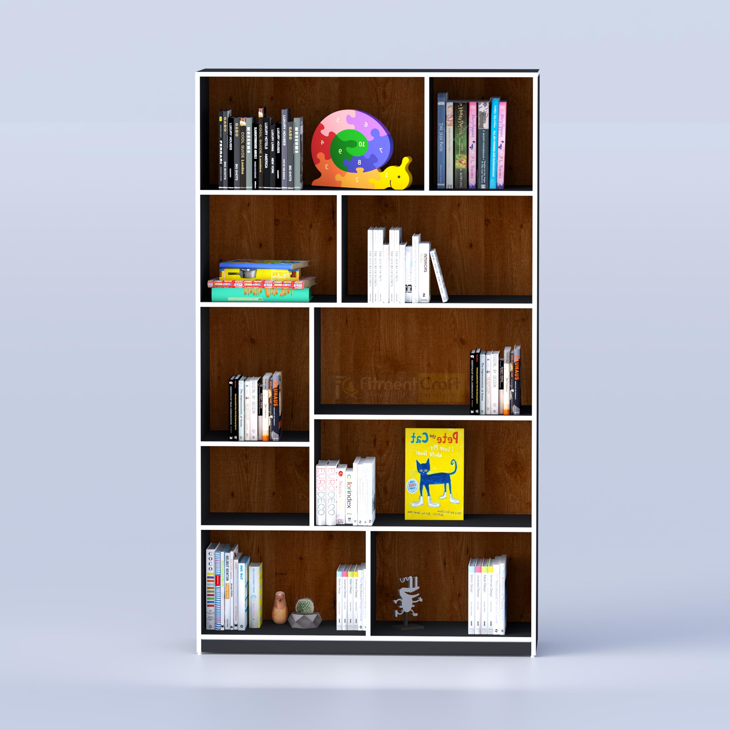 Bookshelf contemporary bookshelf with spacious open shelves, perfect for organizing books, décor, collectibles, and office supplies