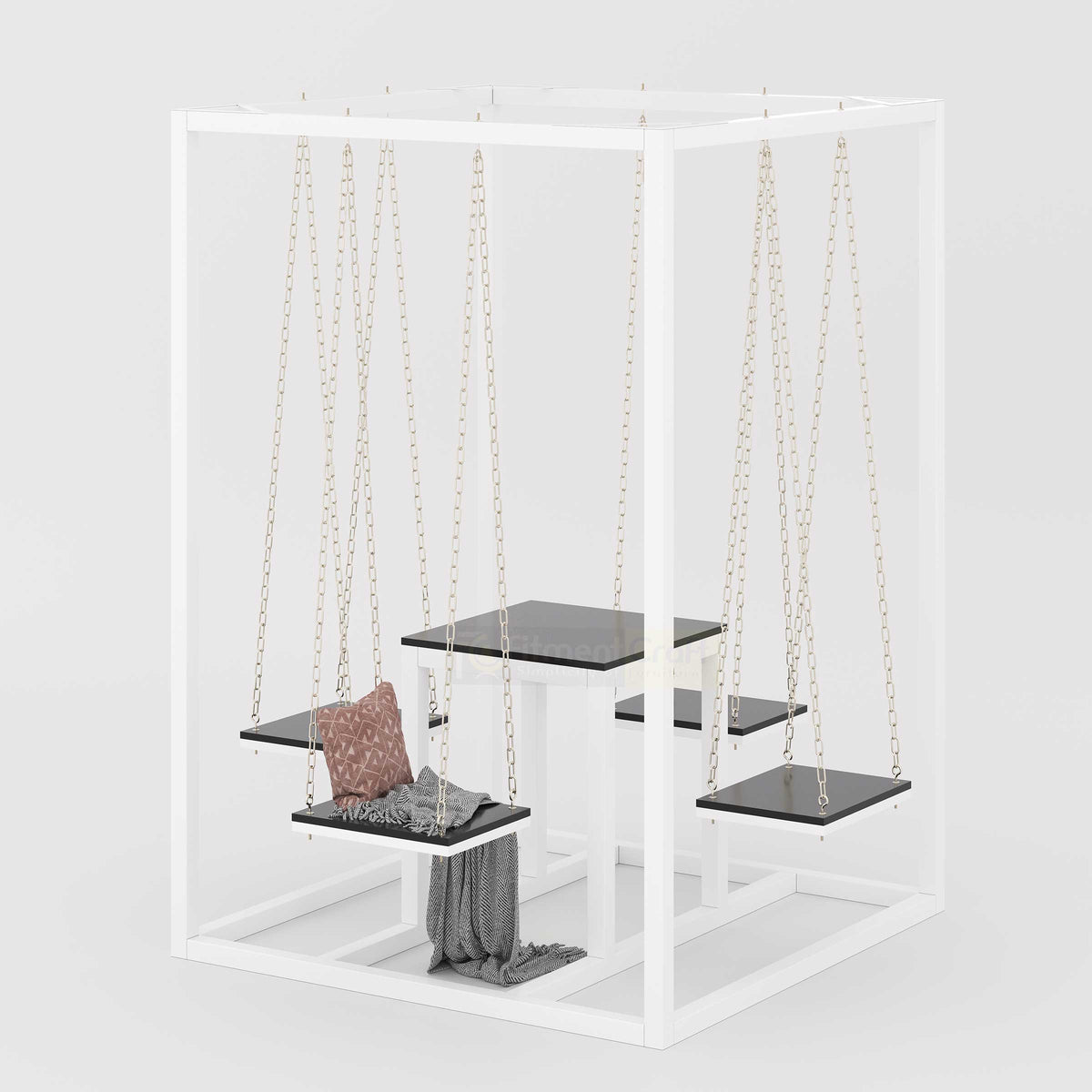 Galactic Swing Table TV6-002 four seater swing dining table for restaurants, cafes, resorts and rooftop seating areas.