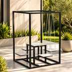 Galactic Swing Table TV6-002 with strong MS frame and SS chain suspended seats for modern commercial dining spaces.