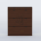 Genre Shoe Rack in engineered wood finish with slim dimensions, organized storage and modern closed design.