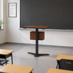 Contemporary classroom teacher table with durable laminating board and powder coated metal base