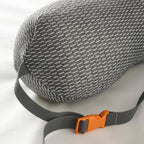 Halox Neck & Lumbar Pillow ergonomic memory foam cushion with strap for back support on chair at home or office