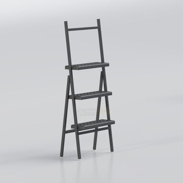 Stylish indoor plant stand with vertical ladder design for displaying flower pots and decorative greenery at home