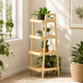 Jylix Plant Stand wooden four-tier shelf for indoor plants, balcony decor, living room, and home garden use in BD homes.