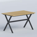 Buy Kelyn Restaurant Table in Bangladesh with a wood-finish top and durable mild steel X-frame for cafés and restaurants.