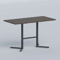 Kenro Restaurant Table with dark wood top and black T-frame metal base, ideal for modern cafés and restaurants in Bangladesh.
