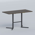 Kenro Restaurant Table with dark wood top and black T-frame metal base, ideal for modern cafés and restaurants in Bangladesh.