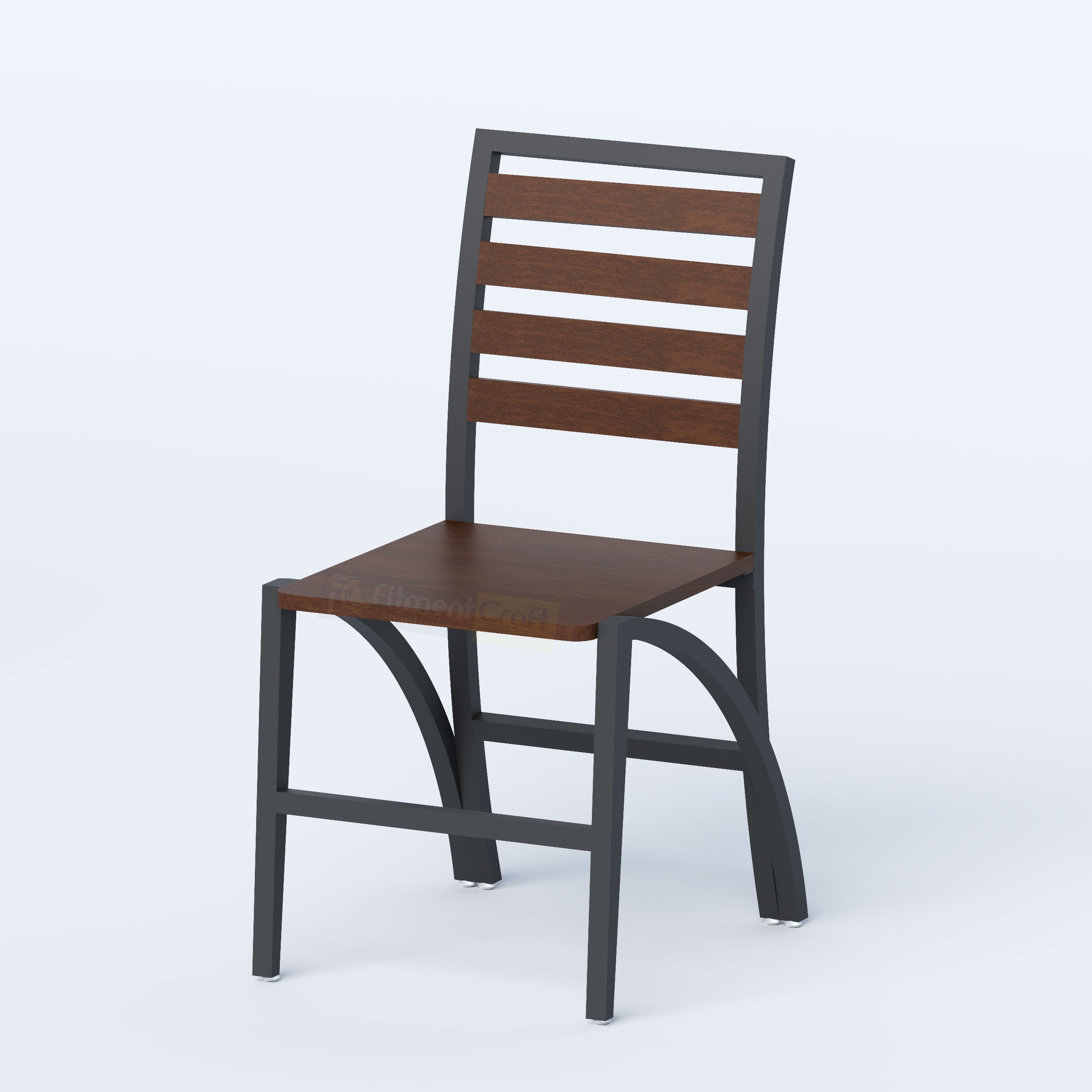 Buy Kevro Restaurant Chair in Bangladesh with compact design, curved side details and stylish wood-inspired finish.