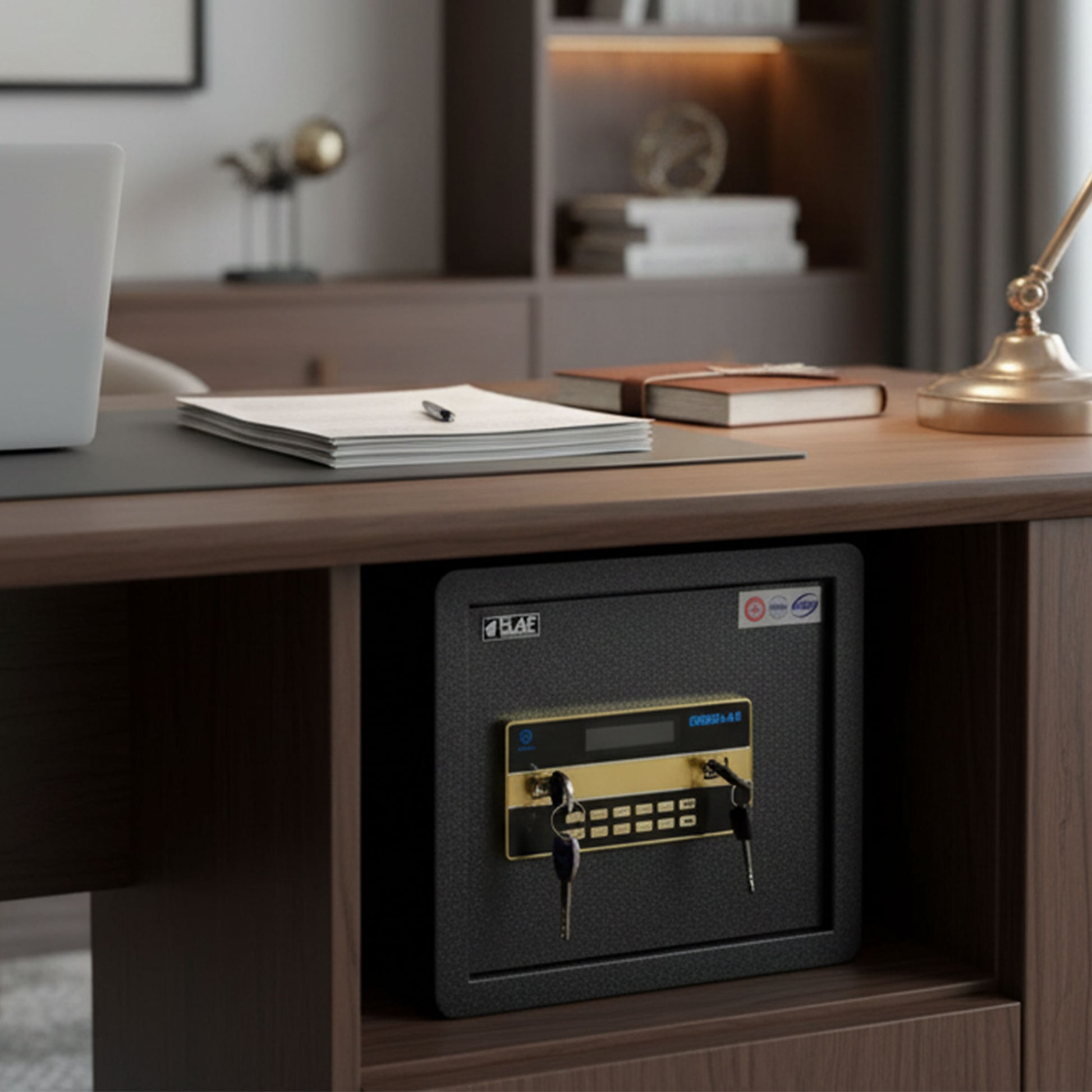 Lokio Digital Safety Locker open view with shelf LED light and strong steel body for secure storage