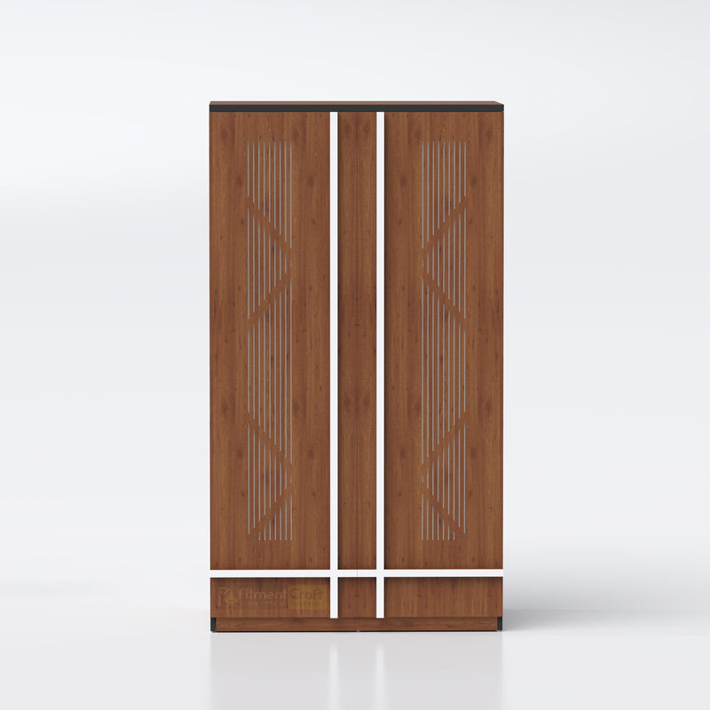 Modern two-door Lubitex Almirah made from engineered wood with textured finish and practical internal storage.