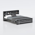 Contemporary king size bed with LB and MDF materials, stylish sleeping solution for modern home interiors