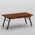 Lubitex Folding Dining Table with walnut top and black metal folding legs for modern dining and multipurpose spaces.