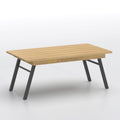 Lubitex Folding Dining Table in light wood finish with foldable black MS legs for flexible dining and easy storage