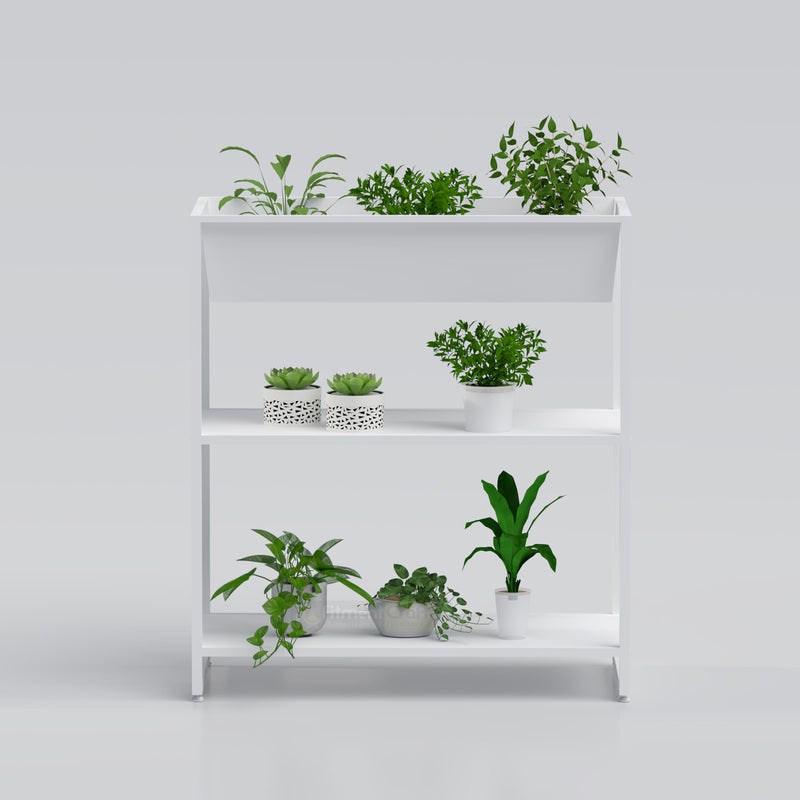 Stylish vertical plant shelf for displaying succulents flower pots and decorative plants in compact spaces