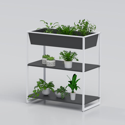 Multi-level planter stand for living room balcony and indoor gardening with sleek modern metal finish