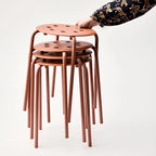Marius stackable stool with round seat, strong steel legs and space-saving design for modern Bangladeshi homes today BD!