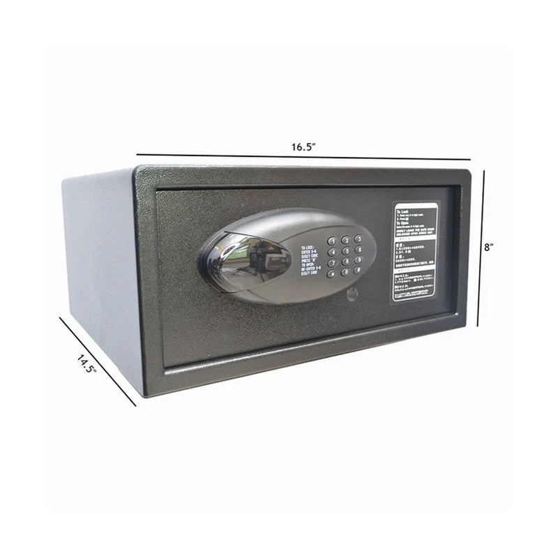 Mayro Digital Safety Locker dimensions: 16.5 inches long, 14.75 inches wide, and 8.5 inches high