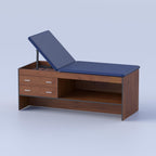 Hospital examination bed with comfortable padded surface