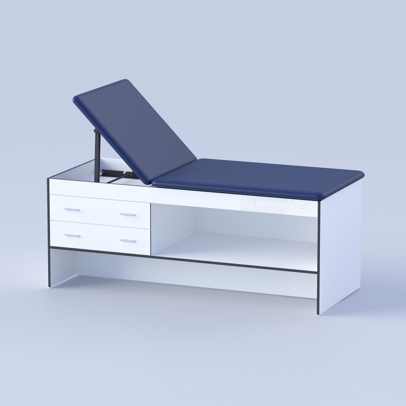 Diagnostic center examination couch with integrated storage drawers