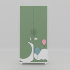 Moony Cloud Almirah wardrobe with spacious shelves, hanging space, antique lacquer finish, and contemporary furniture design.